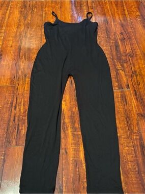 Women's Black Wide-Leg Jumpsuit with Spaghetti Straps